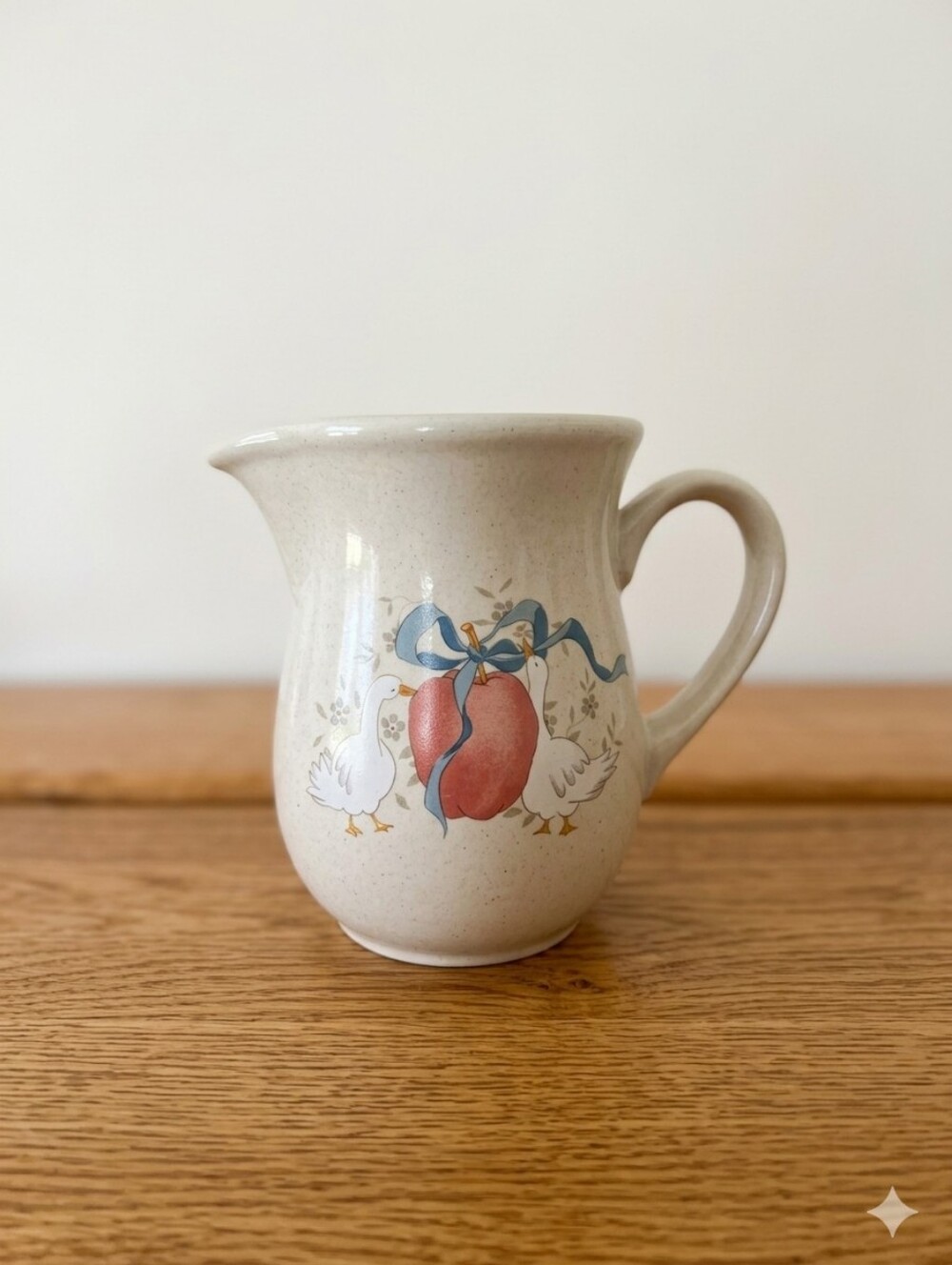 VTG International China Marmalade Geese Pitcher 5" Creamer Stoneware Cottagecore